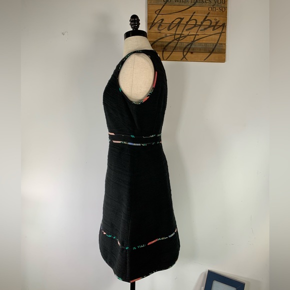 Kate Spade New York Womens Black Cotton Blend Blossom Trim Tweed Dress Size 6 - Picture 2 of 10